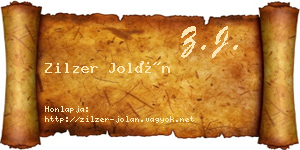 Zilzer Jolán névjegykártya